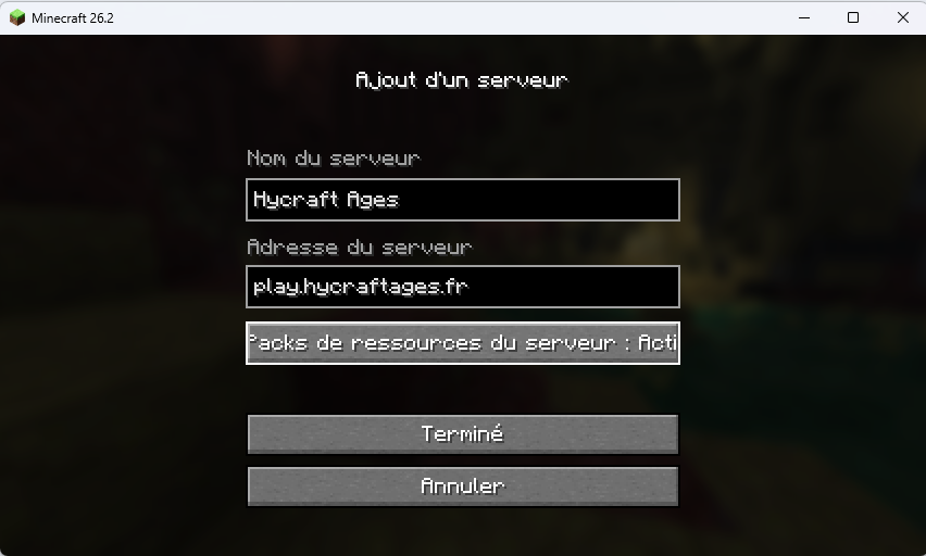 Entrez l'adresse